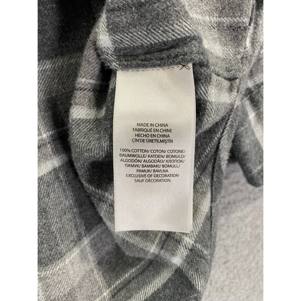 Polo Ralph Lauren Flannel Shirt‎ Mens XLT Gray Plaid Button Down Classic Cotton
